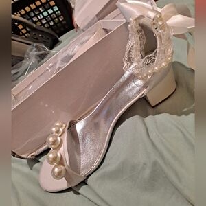 White Wedding Heels